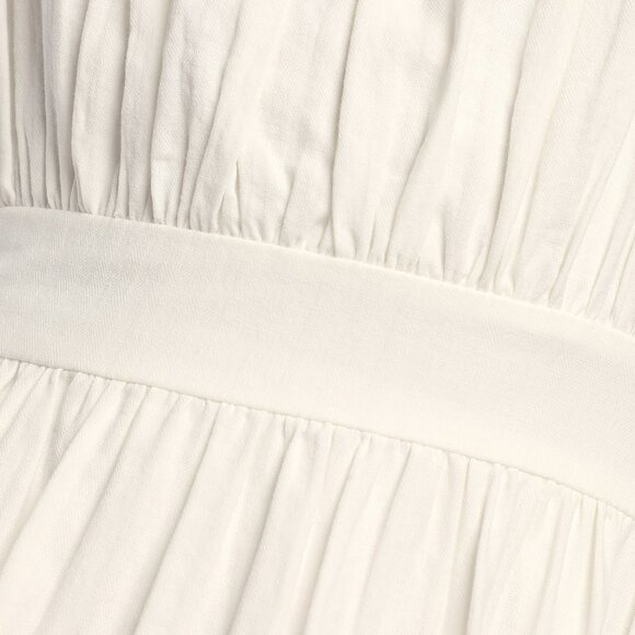 NWT Lulus Flirting in Florence White Striped Midi Dress with Tie Straps - Picture 7 of 14